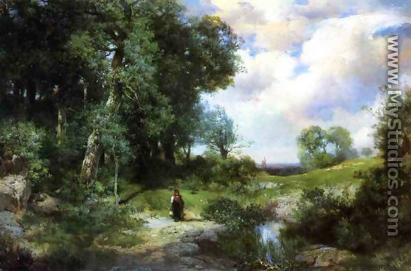 Young Girl in a Long Island Landscape - Thomas Moran