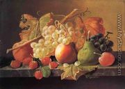 Fruit on a Marble Ledge - Severin Roesen
