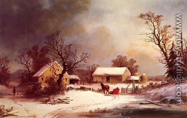 Winter-time on the Farm - George Henry Durrie