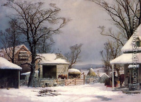 Farmyard, Winter - George Henry Durrie