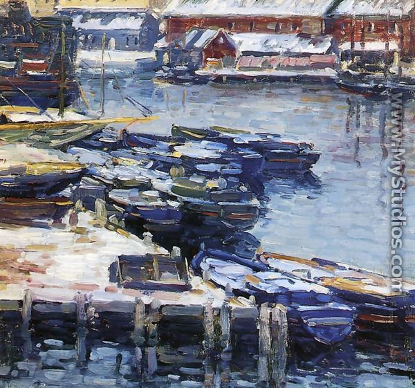 Docks in Winter - Charles Salis  Kaelin