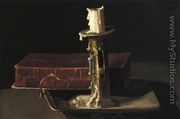 Still Life with Candlestick and Book - John Frederick Peto
