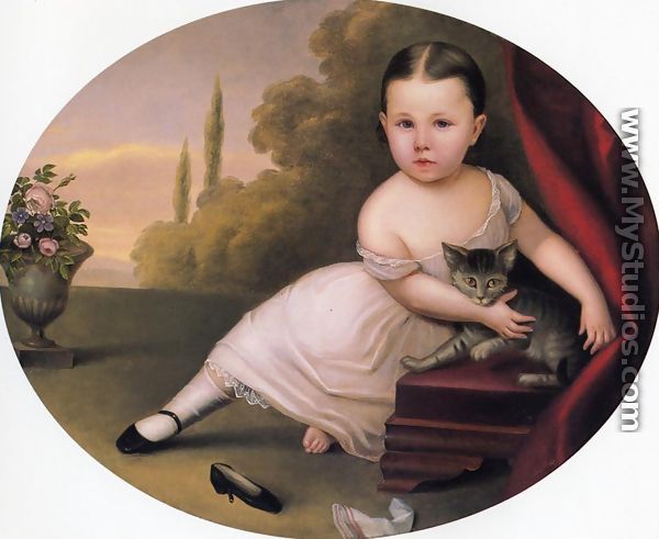 Young Girl with Cat - Nicola Marschall