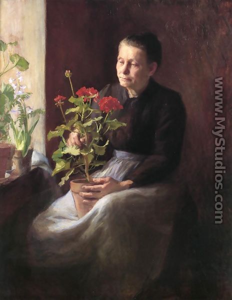 Woman with a Geranium - Caroline Augusta  Lord