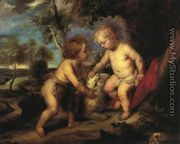The Christ Child and the Infant St. John after Rubens - Theodore Clement Steele