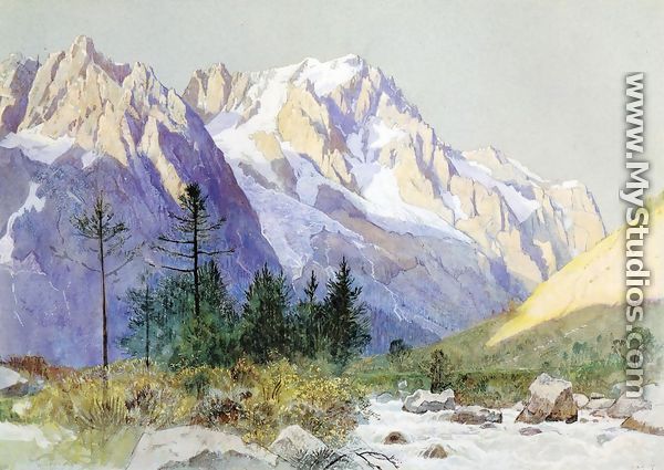 Wetterhorn from Grindelwald, Switzerland - William Stanley Haseltine