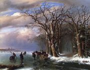 Winter Skating Scene - Louis Remy  Mignot