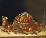 Still Life with Apples, a Basket and Chestnuts - John Defett Francis