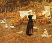 The Clothes Line - Helen Mary Elizabeth Allingham, R.W.S.