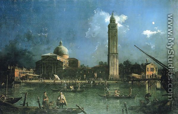 Night-time Celebration Outside the Church of San Pietro di Castello - (Giovanni Antonio Canal) Canaletto
