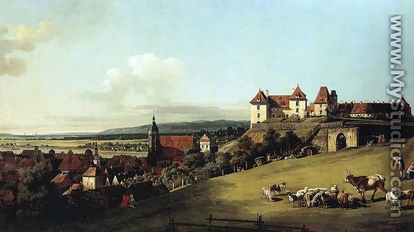 Fortress of Sonnenstein above Pirna - Bernardo Bellotto (Canaletto)