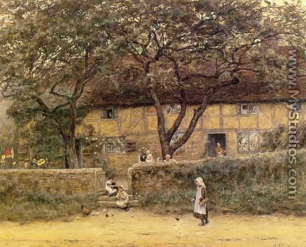 Children Outside a Cottage - Helen Mary Elizabeth Allingham, R.W.S.