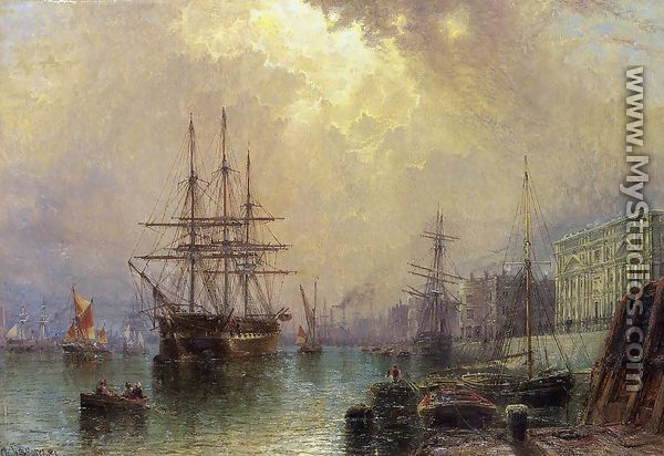 H.M.S. "Warspale" off Greenwich - Claude T. Stanfield Moore