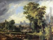 The West Front of Wells Cathedral with St. Cuthert's Church in the Fourground - John Syer