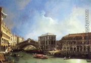 Grand Canel: the Rialto Bridge from the North - (Giovanni Antonio Canal) Canaletto
