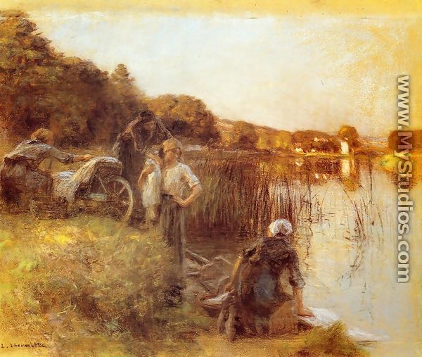 Washerwomen on the Banks of the Marne I - Léon-Augustin L