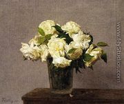 White Roses in a Vase - Ignace Henri Jean Fantin-Latour