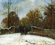 Entering the Forest of Marly (Snow Effect) - Camille Pissarro