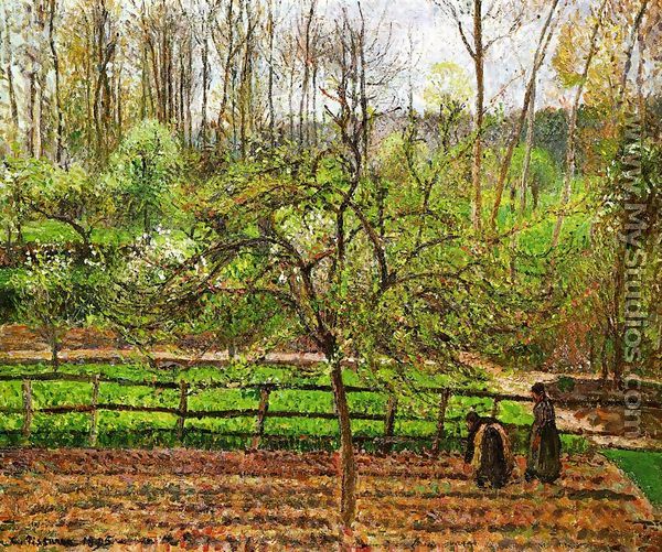 Spring, Gray Weather, Eragny - Camille Pissarro