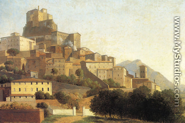 Hill Town in Italy - Alexandre-Hyacinthe Dunouy