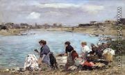 Laundresses on the Banks of the Touques 2 - Eugène Boudin
