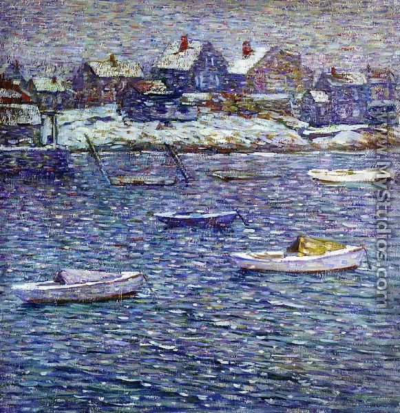 Boats in Winter, Rockport, Massachusetts - Charles Salis  Kaelin