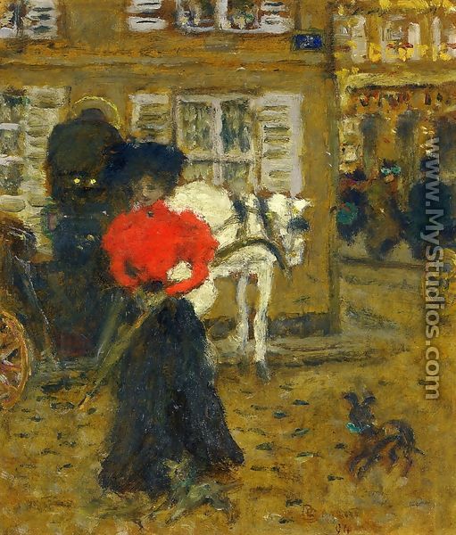 On the Street, Woman with an Umbrella - Pierre Bonnard