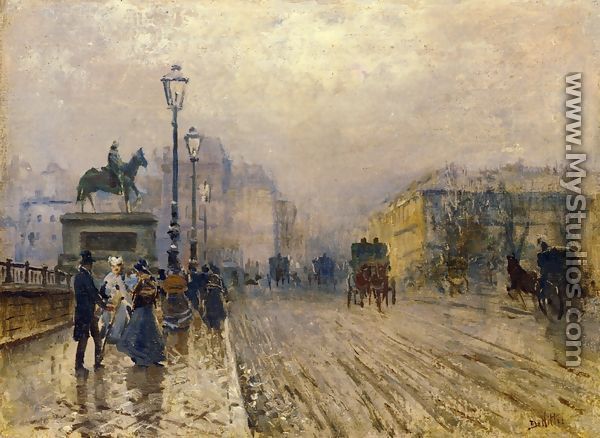 Rue de Paris with Carriages - Giuseppe de Nittis