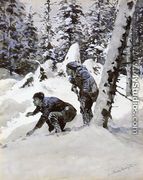 On the Caribou Tracks - Frederic Remington