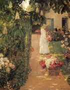 Gathering Flowers in a French Garden - Frederick Childe Hassam