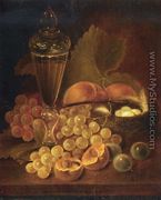 Still Life with Grapes, Peaches, Decanter and Nest of Eggs - George Forster