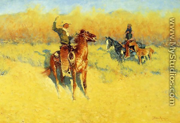 The Long-Horn Cattle Sign - Frederic Remington