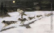 Huskie Dogs on the Frozen Highway - Frederic Remington