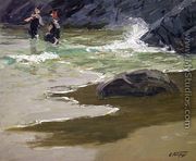 Bathers by a Rocky Coast - Edward Henry Potthast