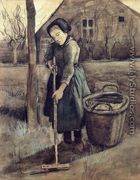 A Girl Raking - Vincent Van Gogh