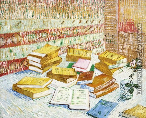 Still Life with Books, "Romans Parisiens" - Vincent Van Gogh