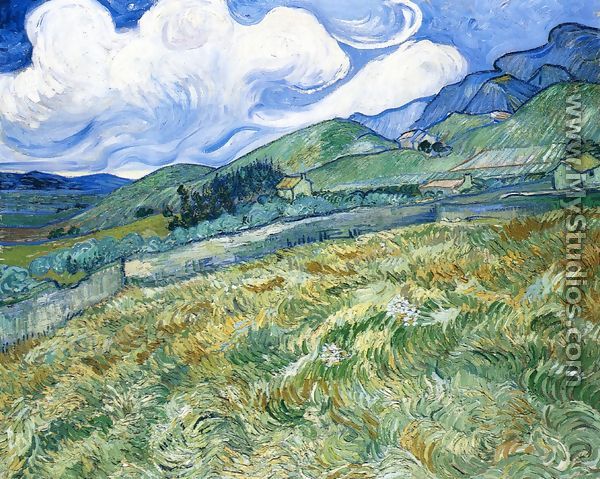 Wheatfield with Mountains in the Background - Vincent Van Gogh