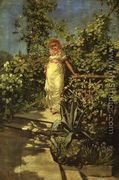 Young Woman in a Garden - Frederick Judd  Waugh
