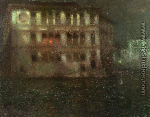 The Old Palace, Moonlight, Venice - Henri Eugene Augustin Le Sidaner