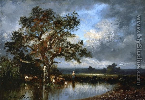 Cows and Cowherd - Jules Dupre