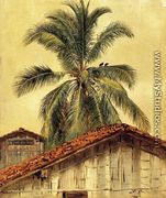 Palm Trees and Housetops, Ecuador - Frederic Edwin Church