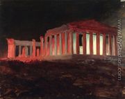 Parthenon, Athens, from the Northwest (Illuminated Night View) - Frederic Edwin Church