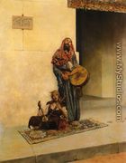 Street Musicians in a Middle Eastern Town - Antonio Maria  Fabres Y Costa