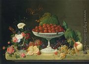 Still Life with Strawberries and Goblet of Flowers - Severin Roesen