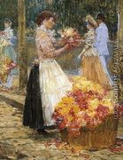Woman Sellillng Flowers - Frederick Childe Hassam