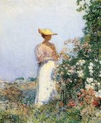Lady in Flower Garden - Frederick Childe Hassam