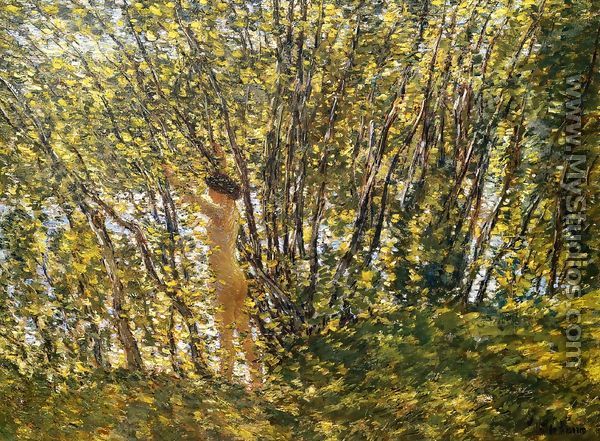 Nude in Sunlilt Wood - Frederick Childe Hassam