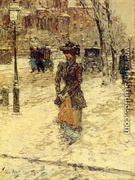 Lady Walking down Fifth Avenue - Frederick Childe Hassam