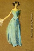Lady in Blue, Portrait of Annie Lazarus - Thomas Wilmer Dewing
