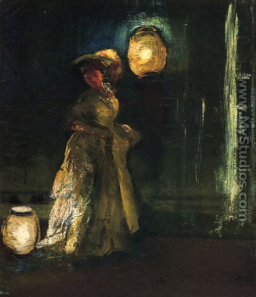 Girl with Japanese Lanterns - Everett Shinn
